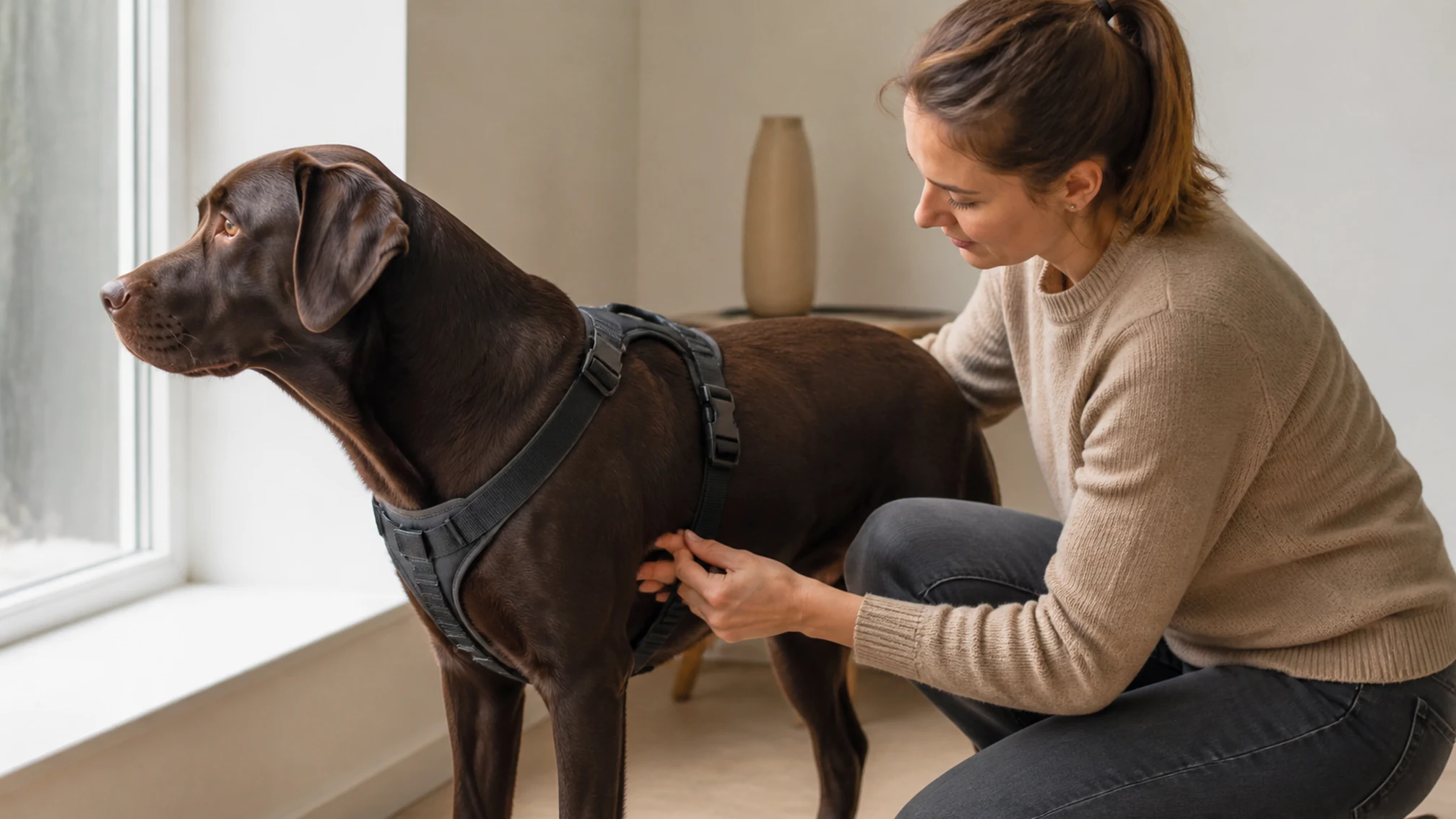 Choisir un harnais confortable pour un chien puissant : critères essentiels — scène pratique complémentaire